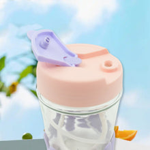 Glass Coffee/Tea Mug - 350ml Cup with Lid, Alphabet Design, Multipurpose Drinkware - Goyaldeal.com