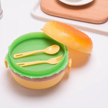 Burger Shape Lunch Box – Double Layer 1000ml Food Container with 2 Spoons for Kids - Goyaldeal.com