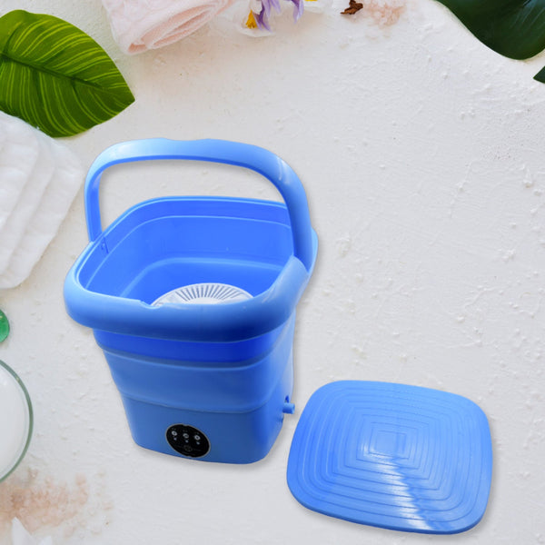 Mini Washing Machine Foldable Mini Washer with Drain Basket Portable Washing Machine Foldable for Laundry Travel Camping RV Baby Clothes - Goyaldeal.com