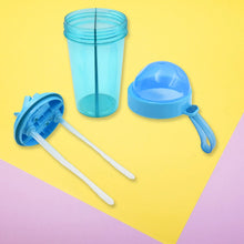 2 Drinks in 1 Cup Water Bottle, Stable Sturdy Dual Use Bottle 2 Straws for Shopping Travel for Outdoor Activities (1 Pc) - Goyaldeal.com