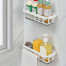 Multipurpose Platic Hanging Drain Rack Retractable Sponge Storage Hanging Rack With Adhesive Hook for Kitchen and Bathroom Dishcloth Holders Basket Drying Tray Organizer - Goyaldeal.com