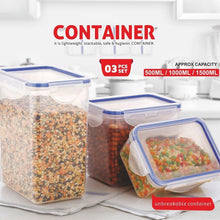 Rectangle Food Storage Containers: Airtight, Leak-Proof Lids (3-Pack, Clear ABS) - Goyaldeal.com