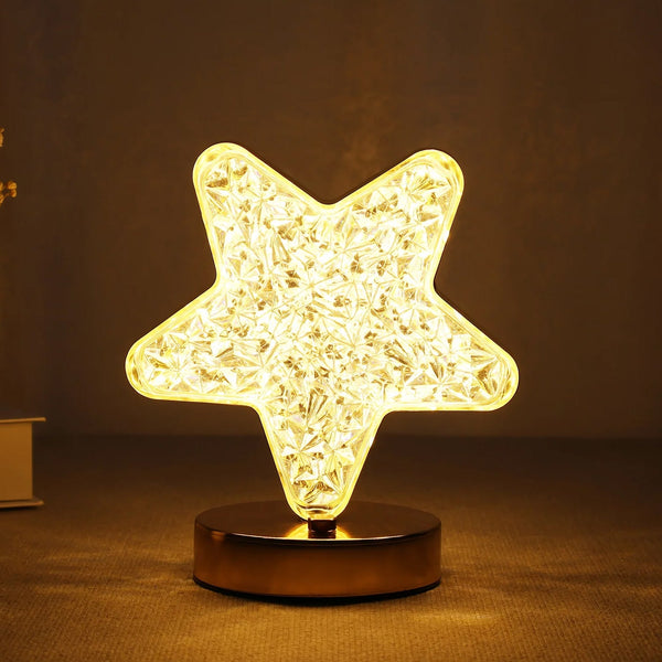 Star Crystal Diamond Touch Lamp – USB Rechargeable, 3-Way Dimmable - Goyaldeal.com