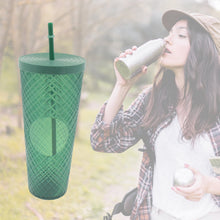 Cup with Straw &  LED Lighting Reusable Matte Studded Tumbler with Leak Proof Lid Water Cup Travel Mug Coffee Ice Water Bottle Double Walled Insulated Tumbler BPA Free (1 Pc) - Goyaldeal.com