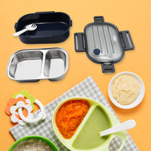 304 Stainless Steel Thermal Lunch Box Leakproof Food Storage Containers, 2-Compartment Lunch Box, Lunch Box for Boys, Girls, Kids, School & Office (500ML) - Goyaldeal.com