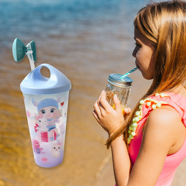 Unicorn Water Bottle with Straw & Lid for Kids (With Light) - Goyaldeal.com