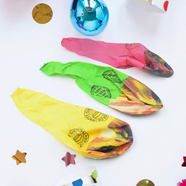 Big Size Balloons Kinds of Rainbow Party Latex Balloons for Birthday / Anniversary / Valentine's / Wedding / Engagement Party Decoration Multicolor (3 Pcs Set - Goyaldeal.com