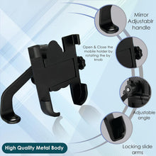 Full Metal Body Bike & Scooty 360 Degree Rotating Mobile Holder Stand for Bicycle, Motorcycle, Scooty for Maps and GPS Navigation Fits All Smartphones (1 Pc) - Goyaldeal.com