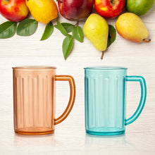 Stylish Juice Glass With Handle, Water Glass, Beer Glass, Milk Shake Glass, Multipurpose Glass Plastic Beer Mug, Unbreakable Beer Tasting Glasses, Clear Juice Glasses Suitable for Kids (2 pc) - Goyaldeal.com