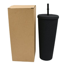 Reusable Studded Tumbler with Straw & Leak Proof Lid (1 Pc, Mix Colors) - Goyaldeal.com