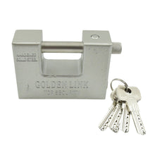 94mm Stainless Steel Padlock: Rectangular, Hardened Steel, 5 Keys - Goyaldeal.com