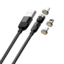 3 in 1 Magnetic USB Charging Cable | USB-c Android and Lightning with Extra Protecting Nylon| Strong Magnetic Cable with Full Rotation Support Fast Charging - Goyaldeal.com