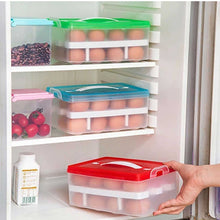 2Layer, 32 Grid Egg Tray with Lid Egg Carrier Holder for Refrigerator, Camping Food Storage Container with Handle (1 Pc ) - Goyaldeal.com