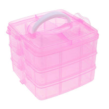 Versatile 18-Grid 3-Layer Transparent Plastic Organizer Box with Adjustable Dividers for Jewelry & Fishing Hooks - Goyaldeal.com