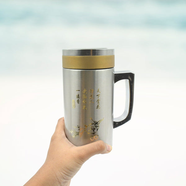 Multifunctional Double-Wall Thermos Water Bottles, Spill Proof with Leakproof Drinking Cup for Office Mug, Home, Travel, School (400ml) - Goyaldeal.com
