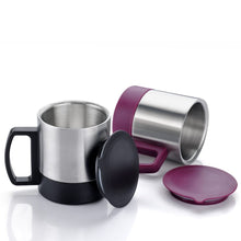 Stainless Steel Coffee/Tea Cup, Stainless Steel Lid Cover Hot Coffee/Tea Mug Hot Insulated Double Wall Stainless Steel, Coffee and Milk Cup with Lid & Handle Easy To Carry - Coffee Cup (1 Pc) - Goyaldeal.com