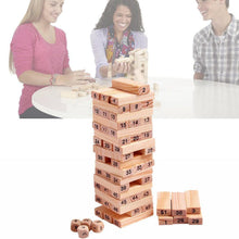 54 Pcs Blocks 4 Dices Wooden Tumbling Stacking Building - Goyaldeal.com