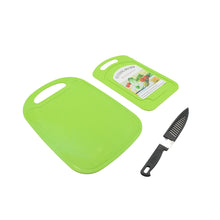 Premium Plastic Chopping Board & Steel Knife Vegetable Chopping Board With Knife  Cutting Board for Kitchen Chopper Fruit and Vegetable Cutter Chopper Plastic (3 Pc Set) - Goyaldeal.com