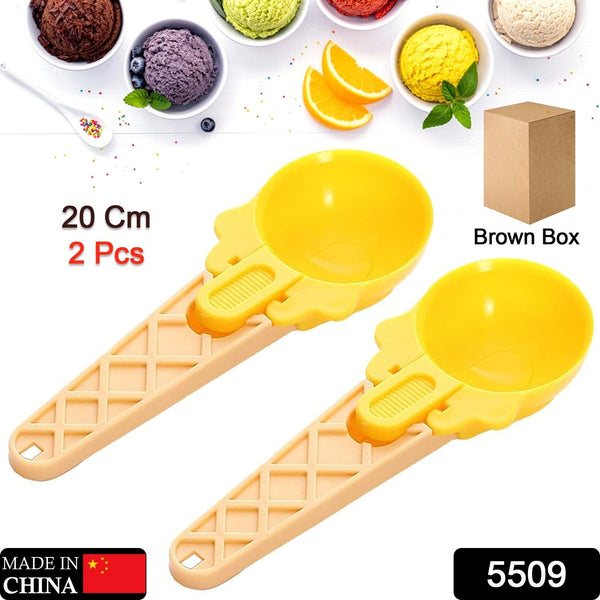 2-Piece Plastic Ice Cream & Watermelon Scooper with Trigger Dipper - Goyaldeal.com