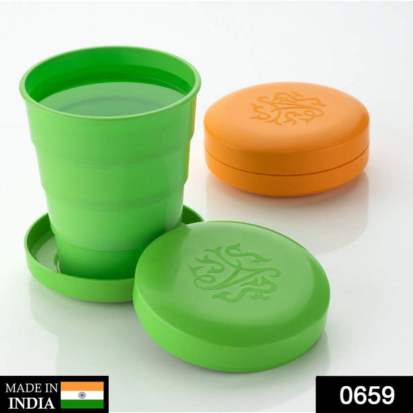 Portable Folding Travel Cup with Lid | Compact Expandable Tumbler for Kids & Camping - Goyaldeal.com