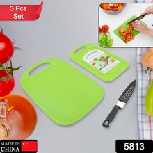 Premium Plastic Chopping Board & Steel Knife Vegetable Chopping Board With Knife  Cutting Board for Kitchen Chopper Fruit and Vegetable Cutter Chopper Plastic (3 Pc Set) - Goyaldeal.com