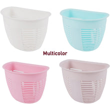 Hanging Plastic Storage Basket, Adhesive Wall Mounted Organizer Box Make Up Holder Shelf Bathroom Wall Basket Punch Free Drain Basket for Kitchen Bathroom, Wall Type Storage Basket (1 Pc) - Goyaldeal.com