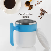 Stainless Steel Insulated Coffee/Tea Mug with Lid – Double Wall Hot Beverage Travel Cup, Milk Mug for Office & Home Use (1 Pc) - Goyaldeal.com