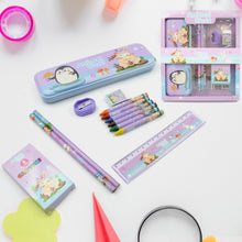 Stationery Kit for Kids - Metal Pencil Box, Sharpener, Pencil & Eraser (12 Pc Set) - Goyaldeal.com