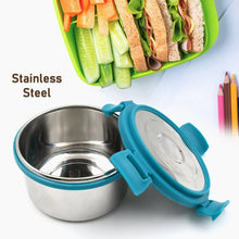 Miracle Solo round Lunch box High Grade Stainless Steel Double Wall Insulated 300ML Food Container 4 Lock Clip Leak Proof Lid, Best Return Gift for Any Occasion (1 Pc) - Goyaldeal.com