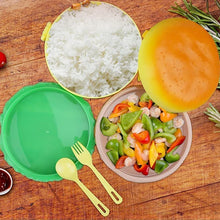 Burger Shape Lunch Box – Double Layer 1000ml Food Container with 2 Spoons for Kids - Goyaldeal.com