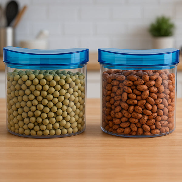 Air Tight & Unbreakable Kitchen Jar Set Food Storage Containers for Dry Fruits, Spices, Snacks, Pulses (2 Pcs Set) - Goyaldeal.com