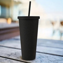 Reusable Studded Tumbler with Straw & Leak Proof Lid (1 Pc, Mix Colors) - Goyaldeal.com