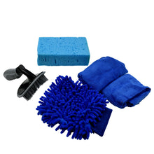 Car / Bike Cleaning Combo Microfiber Car Wash Sponge and Gloves, Automobile Cleaning Sponges, 2 Wash Towel, 1 Brush, 1 Sponge, 1 Gloves, Car Wash Cleaning Tools Kit (5 Pcs Set) - Goyaldeal.com