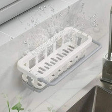 Multipurpose Platic Hanging Drain Rack Retractable Sponge Storage Hanging Rack With Adhesive Hook for Kitchen and Bathroom Dishcloth Holders Basket Drying Tray Organizer - Goyaldeal.com