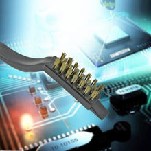 Mini Wire Brush Set Brass Nylon Stainless Steel Bristles Household Cleaning Brush for Gas Stove, Smoke Machine Tool Burner Tiles Tap Rust Removal Welding Slag Dirt & Paint Scrubbing (3 Pcs Set) - Goyaldeal.com