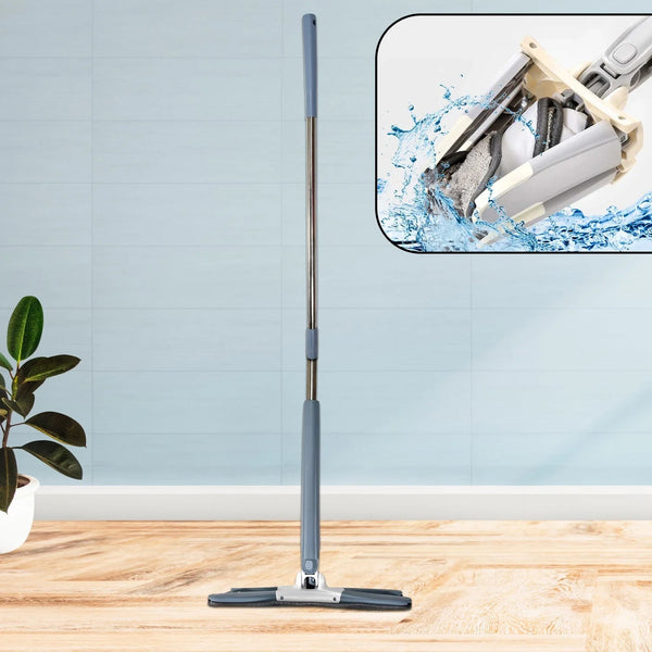 Adjustable 360° Flat Hand Mop: Floors, Walls, Ceilings (Easy Squeeze) - Goyaldeal.com