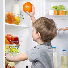 Plastic Refrigerator Organizer Bins, Set Of 2 Stackable Fridge Organizers with Handle, Clear Organizing Food Fruit Vegetables Pantry Storage Bins for Freezer kitchen Cabinet Organization and Storage (2 Pcs Set Mix Color) - Goyaldeal.com