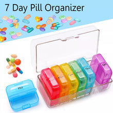 Weekly 7 Day Rainbow Color Pill Organizer Box
