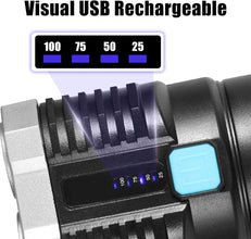 Multifunctional Strong 4 LED Torch Light, Portable Rechargeable Flashlight Long Distance Beam Range 800 Lumens COB Light 4 Mode Emergency for Hiking, Walking, Camping (4 LED Torch) - Goyaldeal.com