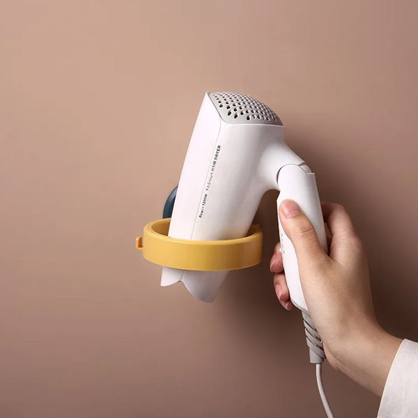 Wall Mount Hair Dryer Holder with Suction Cup, Plastic Wall Bracket for Bathroom, Beauty Salon / Home Use Self Adhesive Hair Dryer Stand Rack (1 Pc) - Goyaldeal.com