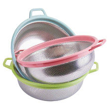 Stainless Steel Colander with Handle - Large Metal Mesh Basket Strainer (1 pc) - Goyaldeal.com