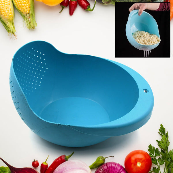 Plastic Rice Bowl / Food Strainer Thick Drain Basket for Rice, Vegetable & Fruit, Strainer Colander, Fruit Basket, Pasta Strainer, Washing Bowl (1 pc ) - Goyaldeal.com