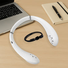 Portable USB Rechargeable Neck Fan – Wearable, 3 Speeds, Headphone Design - Goyaldeal.com