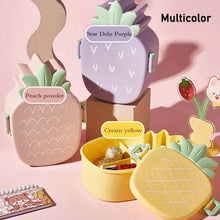 Kids Lunch Box Cute Pineapple Shaped Bento Box with Fork Spoon Snack Container Microwave Portable Office Lunch Box (1 Pc / With Spoon, Fork & Color Box) - Goyaldeal.com