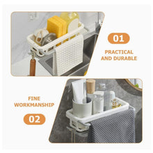 Multipurpose Platic Hanging Drain Rack Retractable Sponge Storage Hanging Rack With Adhesive Hook for Kitchen and Bathroom Dishcloth Holders Basket Drying Tray Organizer - Goyaldeal.com