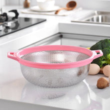 Stainless Steel Colander with Handle - Large Metal Mesh Basket Strainer (1 pc) - Goyaldeal.com