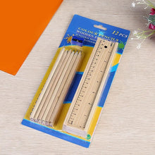 Colorful Wooden Pencil Set with Pencil box, Ruler, Sharpener For for Kids, Artist, Architect (12 Pcs Set) - Goyaldeal.com