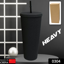 Reusable Studded Tumbler with Straw & Leak Proof Lid (1 Pc, Mix Colors) - Goyaldeal.com