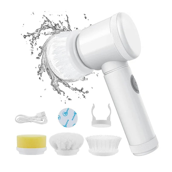 Portable Electric Cleaning Brush with 3 Replaceable Brush Heads (5 In 1) - Goyaldeal.com