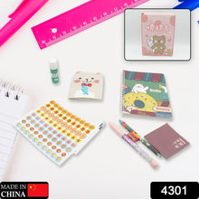 Cartoon Stationery Box  Cartoon Design School Box Book , diary , Pen , Eraser, Sharpner , Sticker & Pen Refill Student Gift School box  (1 box) - Goyaldeal.com